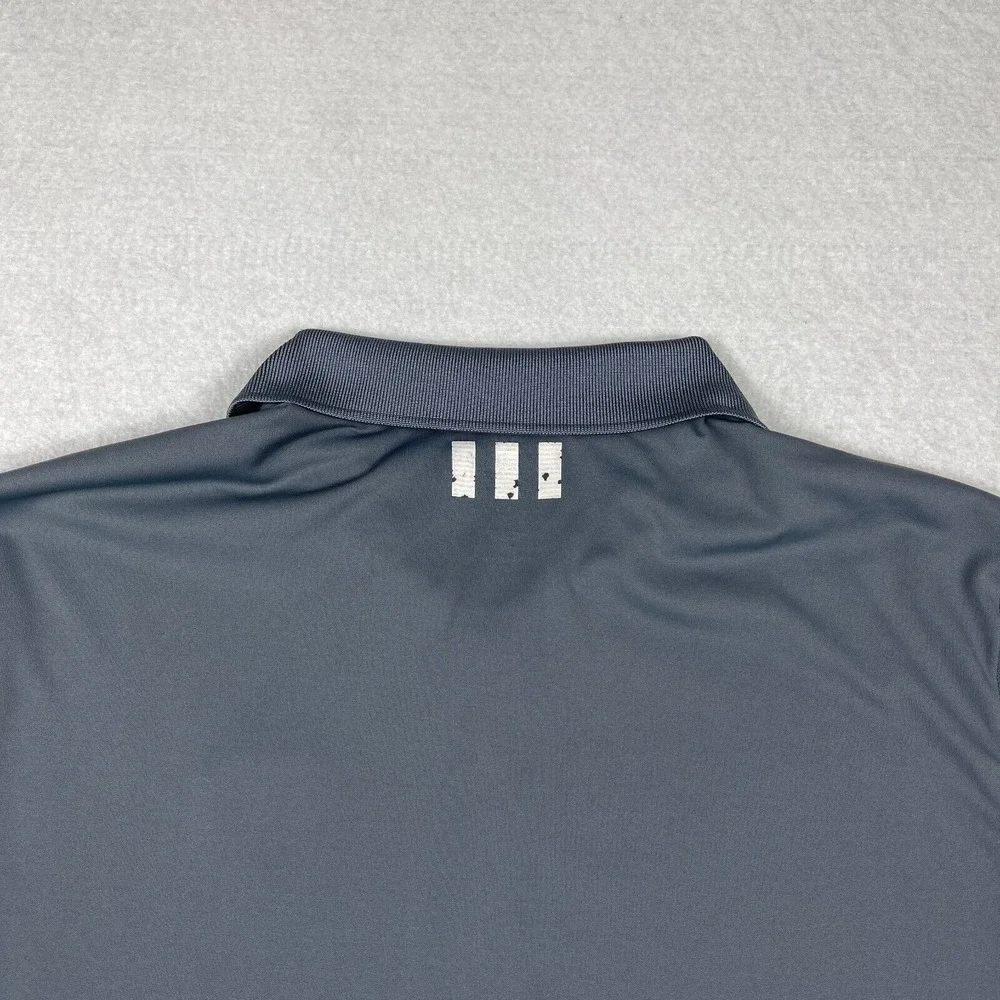 Adidas Polo Shirt Mens Large Gray Golf Brick Landing Plantation‎ Vacation Travel